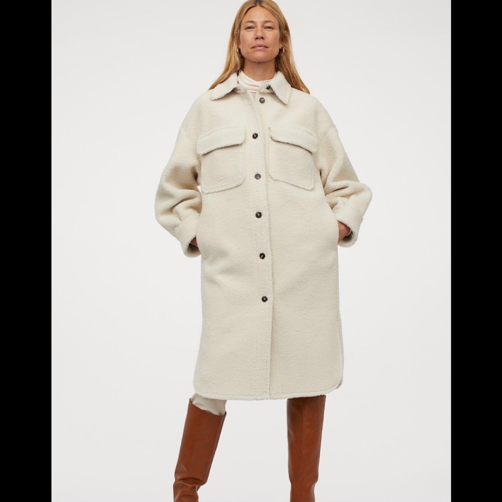 NWT Faux Shearling long jacket